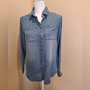 NWT Lola River Denim Long Sleeve Shirt -Size  X Small Soft Button-front …